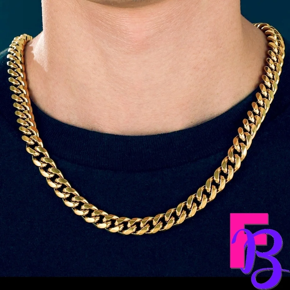 *NEW!* 12MM 24" 18K Miami Cuban Chain - Picture 1 of 11